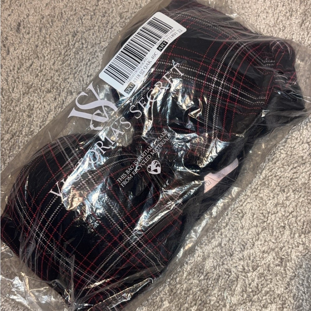 Victoria's Secret Red and Black Plaid Bra